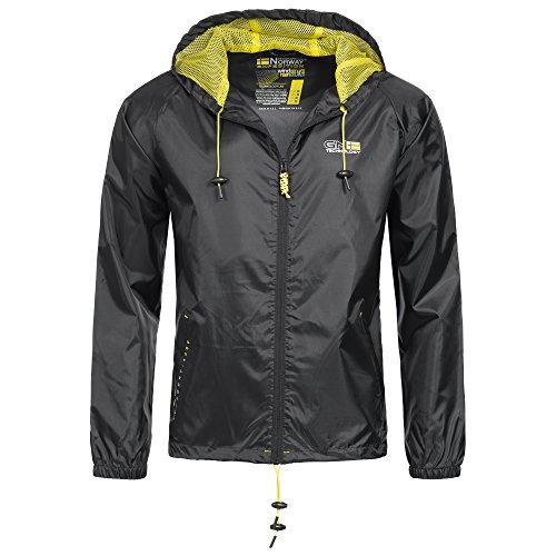 92B12 Geographical Norway Nijak Herren Regen Jacke Schwarz S