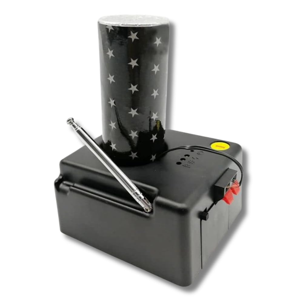 Generico Centralina Fuochi d’Artificio Freddi 4 Canali Wireless con Telecomando – Kit Sistema Pirotecnico per Fontane Fredde e Scintille per Matrimoni, Eventi e Feste, con Custodia, Batterie 9V