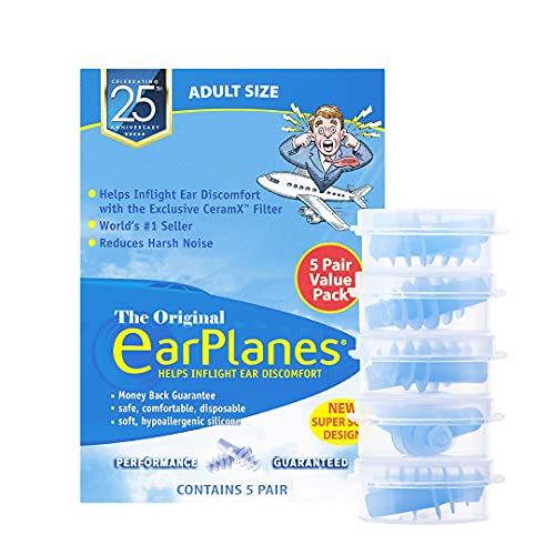 New Super Soft Adult EarPlanes Ear Plugs Airplane Travel Ear Protection 5 Pair