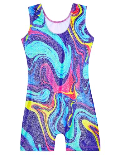 Image of Domusgo Gymnastics Leotards for Girls Sparkly One Piece Biketard Size 1-10Y