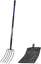 Pitch Fork,Pitchforks for Gardening with Fiberglass Handle,Pitchfork for Ardwork, Farming, and Outdoors,Garden Fork 5 Tine 57 inches Blue