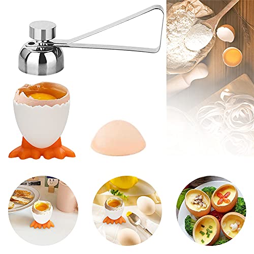 TANCUDER 6 Stück Eierbecher Lustig Eierbecher Set Eieröffner Eierbecher Set Eierständer Eierhalter mit Edelstahl Eiöffner Eier Cutter Eierköpfer für Backen, Frühstück, Dessert – Bild 6