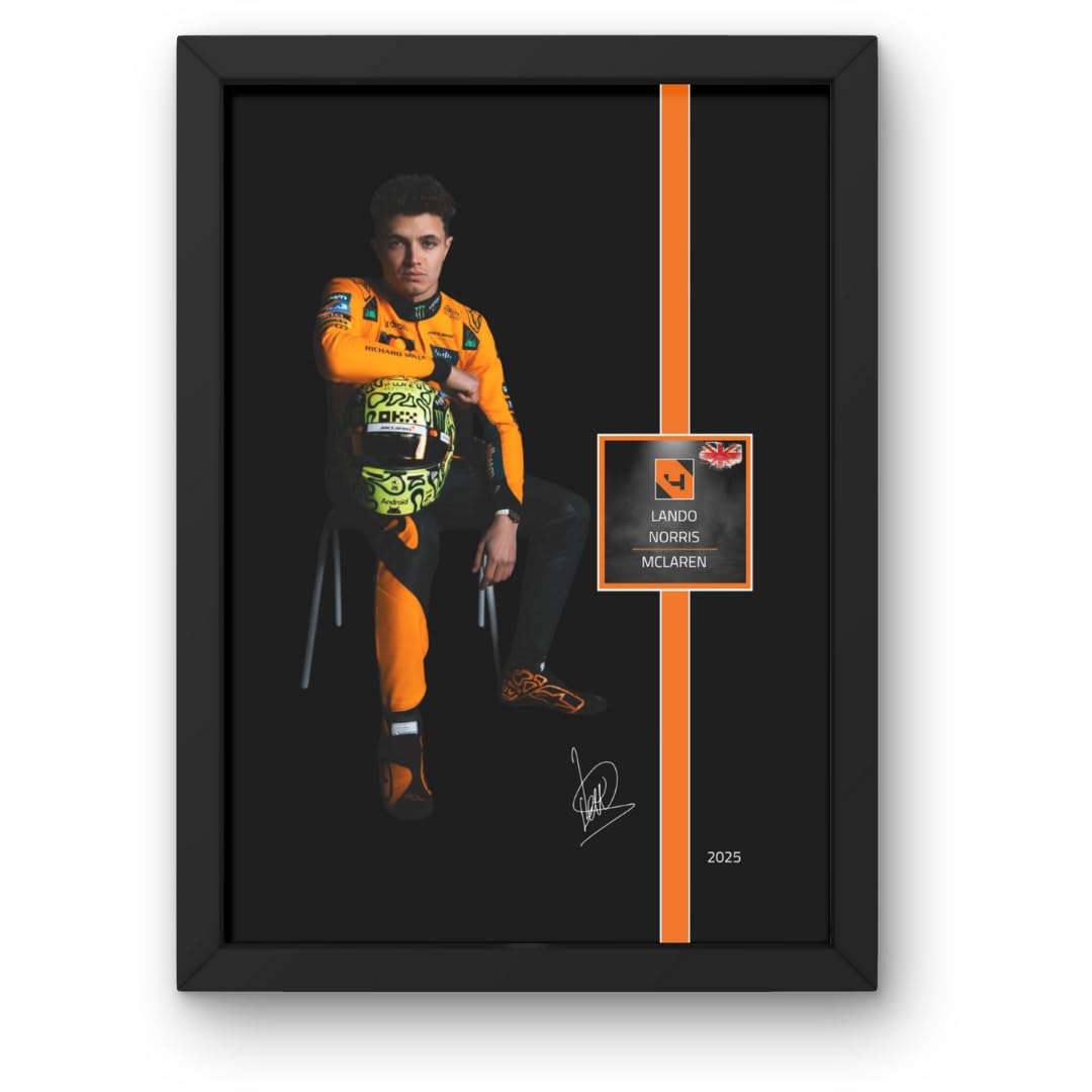 Lap Legends Lando Norris Framed Art Print Gift with Reproduced Digital Signature (Driver) (2026)