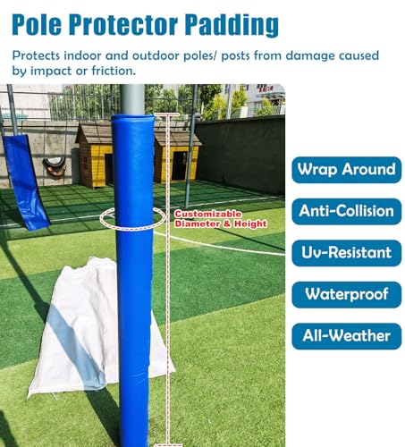 Almohadillas para bastón de baloncesto, acolchado de seguridad para postes de 4 pulgadas de diámetro, envoltura protectora para aros de baloncesto, adecuado para varias alturas