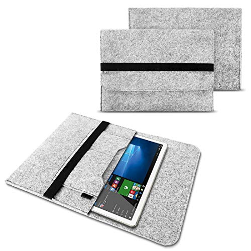 NAUC Sleeve Hülle kompatibel für VALE Tablet V12E LTE-8128 Tablet 12 Zoll Laptop Filz Hülle Laptoptasche Schutztasche, Farben:Hell Grau