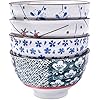 Japanese Ceramic Rice Bowl Set of 4 Asian Porcelain Sushi Bowls for Soup Salad Snack
