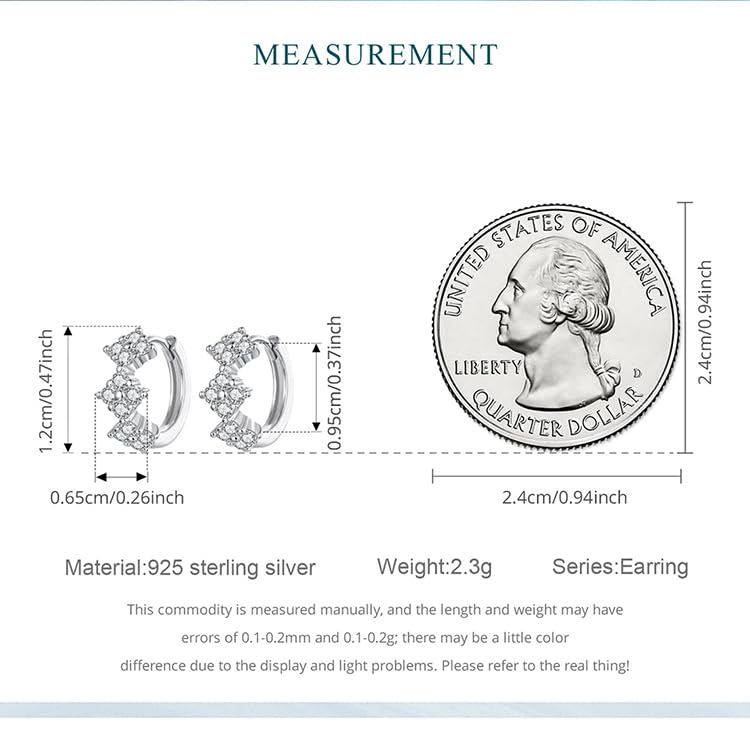 Créoles trèfle en argent 925 sterling discret et chic pour femme - 3