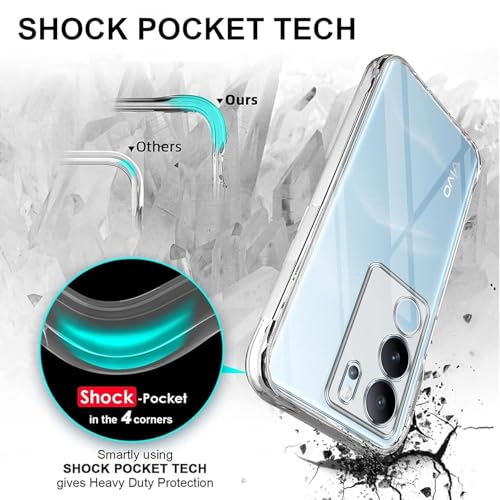 Image of NISHTECH for Vivo V29, Vivo V29 Pro 5G Premium Transparent Hybrid Soft Slim Dust Proof Back Case Cover Silicone with Camera Protection