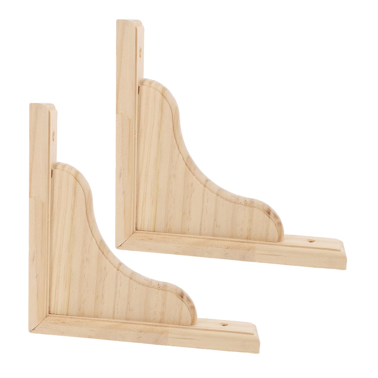 Gatuida Wooden Shelf Bracket Triangular Wall-Mounted Corbels Support for Floating Shelves Decorative Shelf Bracket for Kitchen Bathroom and Study Storage 2 Pcs