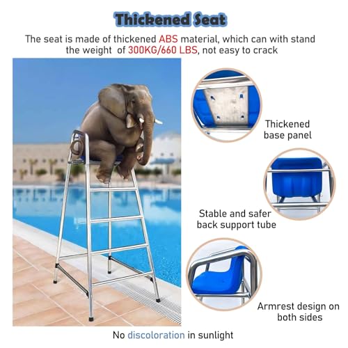 Escalera para salvavidas con sombra y silla alta de acero inox miniatura 4