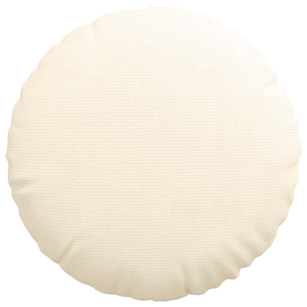 Juego de 2 cojines redondos de 80 cm de diámetro, color crema, de pana suave, aspecto de terciopelo, para salón y dormitorio, cómodos cojines con cremallera, 29 cm de alto