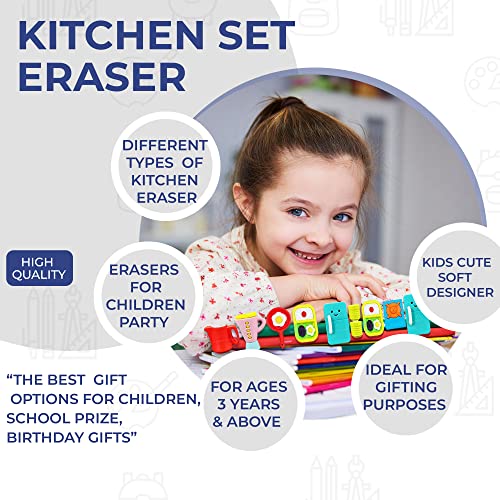 Image of FunBlast Eraser for Kids - Kitchen Set Theme Erasers Set for Kids, Stationary Kit for Kid, Rubber for Girls, Kawaii Eraser, Fancy Erasers for Birthday Return Gift (6)