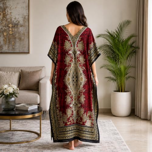 Image of Art Of Creation Women Kaftan Dress Tunic Long Maxi Plus Size