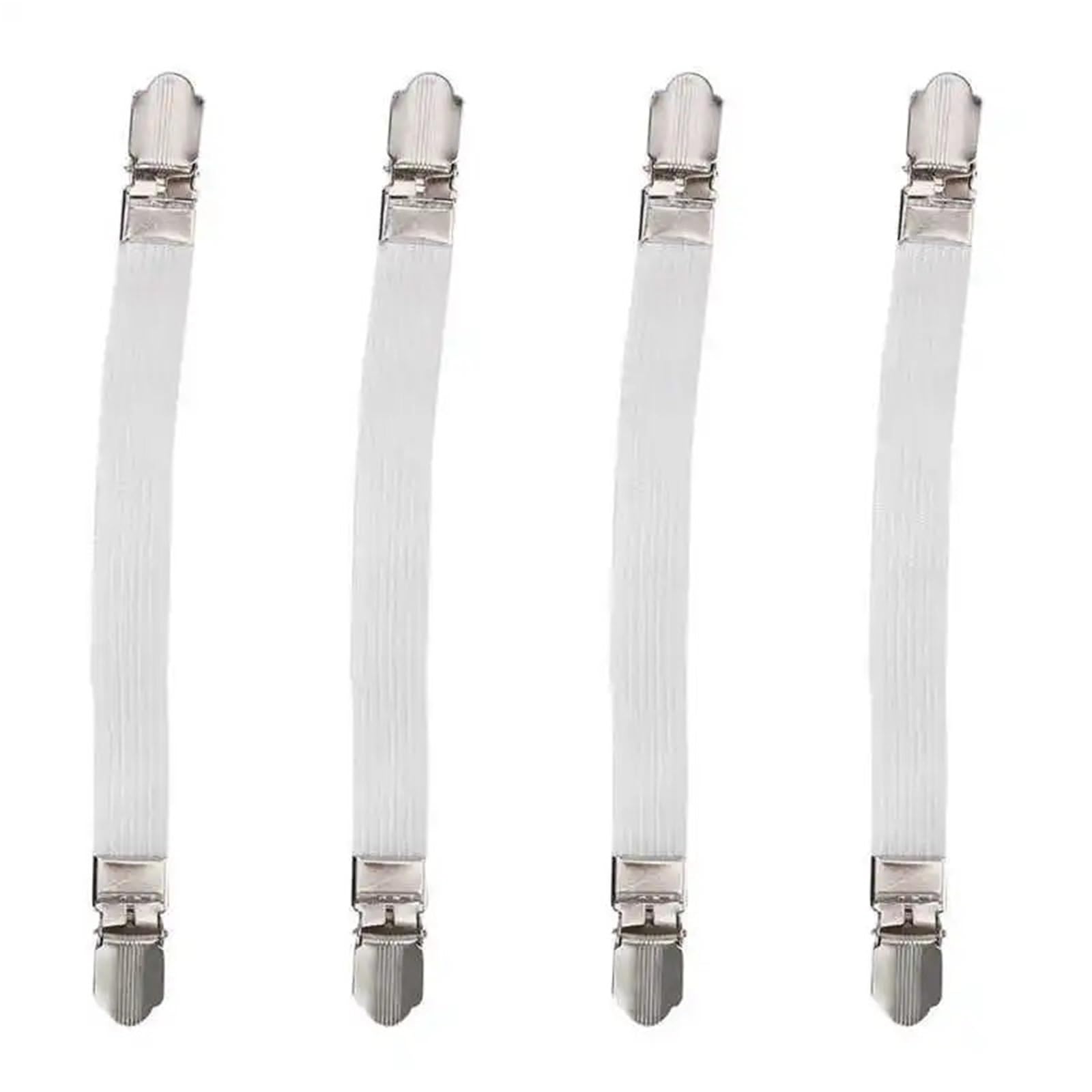 Gbrcen Mattress Straps 8pcs Elastic Bed Sheet Grippers Double Head Clips Gripper Holder Suspender Bed Sheet Fasteners Home Textiles Organize Gadget for Bedding(WHITE)