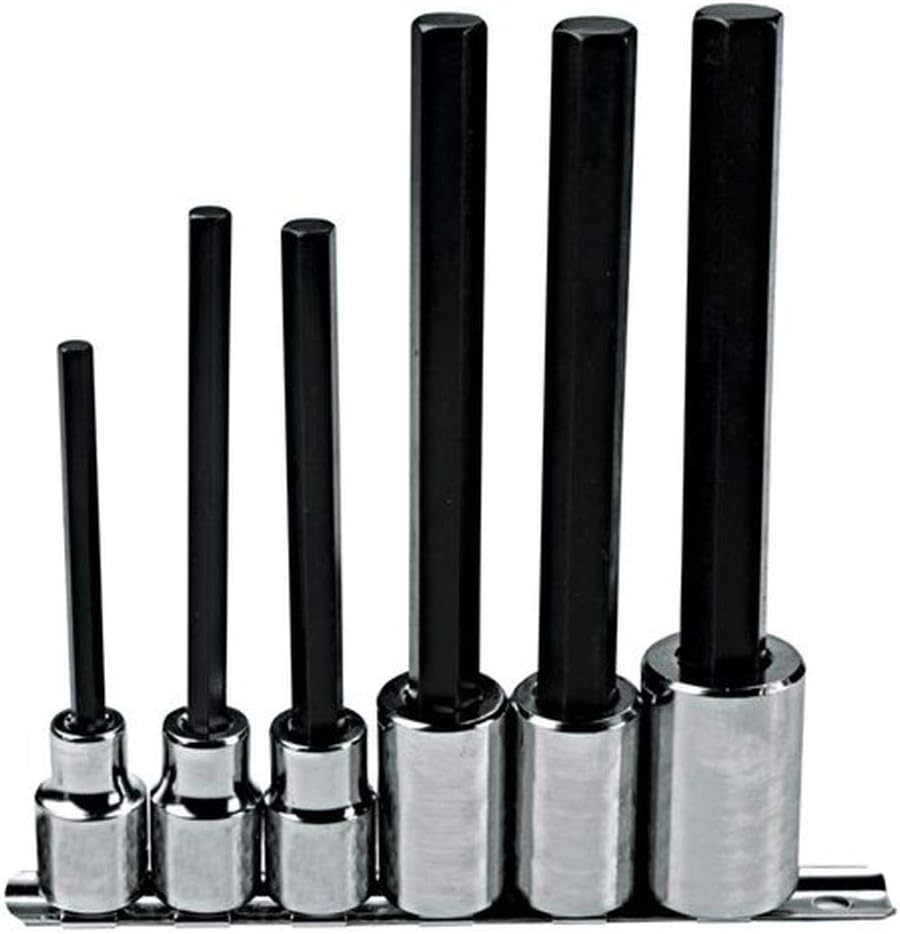 1/2" Drive 6 Piece Extra Long Hex Bit Set