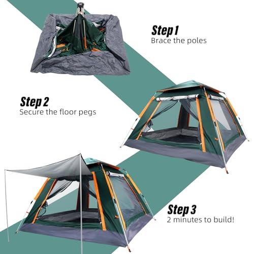 Carpa para camping 2-3 personas con vestíbulo extendido miniatura 5