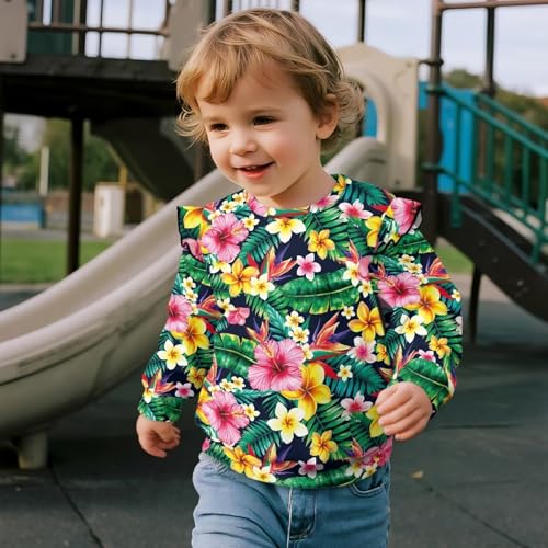 Uourmeti Ruffle Shoulder Tee Shirts for Girls Long Sleeve Pullover Tops Athletic Shirts4