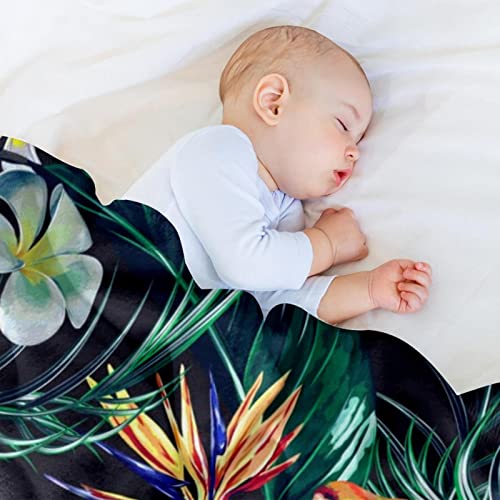 Couverture perroquet et hibiscus 150x200 cm en microfibre pour lit et canapé - 7