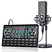 Ensemble d'équipement de podcast avec microphone XLR vers 3,5 mm, carte son en direct avec table de mixage DJ et changeur de voix pour Youtube/PC/téléphone/enregistrement/jeux/Live Streaming