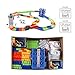 Vokodo Race Car Track Set Toy Educational Twisted Flexible Tracks 240 Pcs 2 Cars Toy with Lifter, Bridge ,Trees, Gas Station for Kids Children Toys