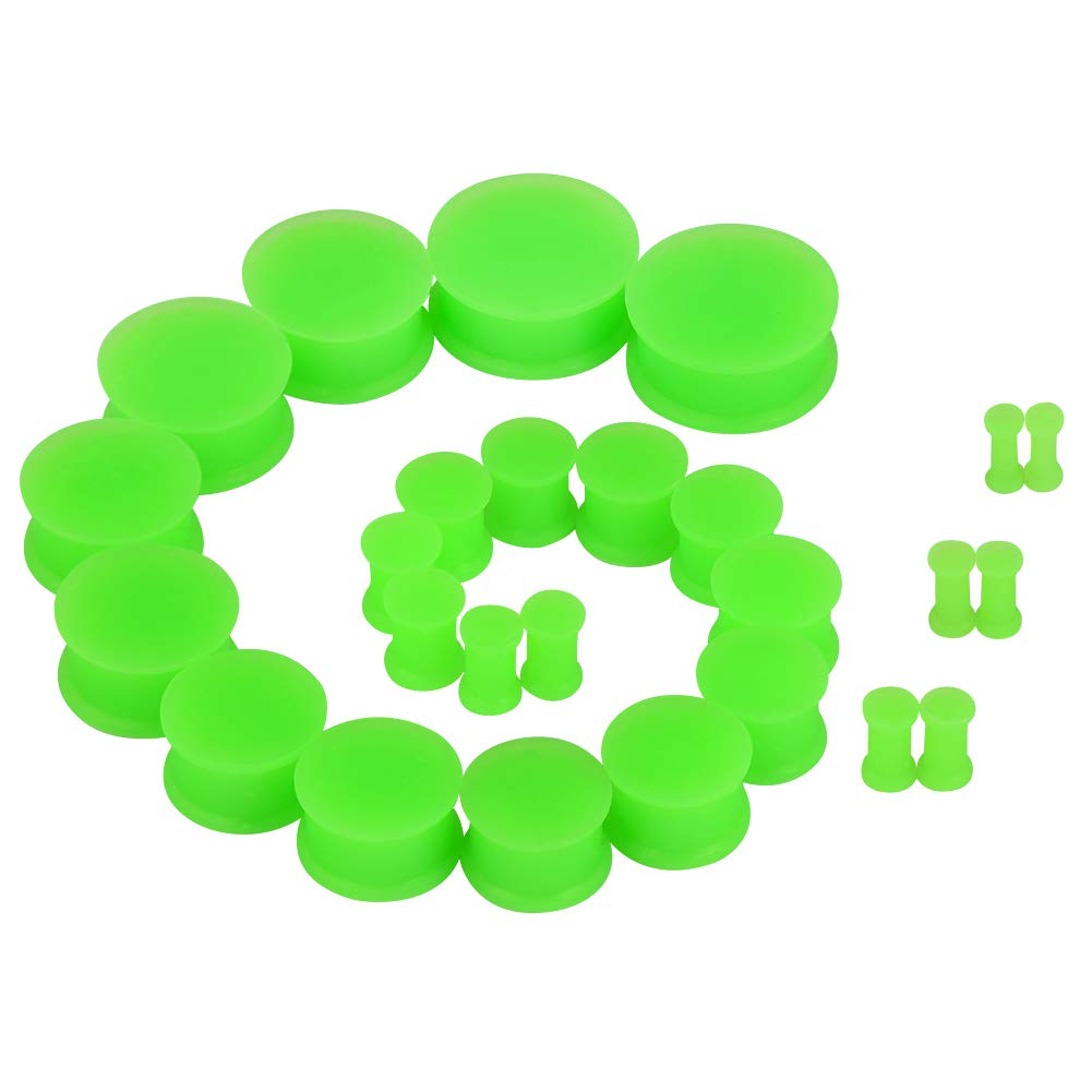 JOYTOYOU 26Pcs Silicone Ear Gauge Plugs Stretching Kit Double Flared Flesh Tunnels Saddle Expander Set 8g to 1"
