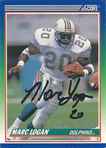 1990 Marc Logan Signed Score Football Card #336 A COA will be included autographed Miami Dolphins