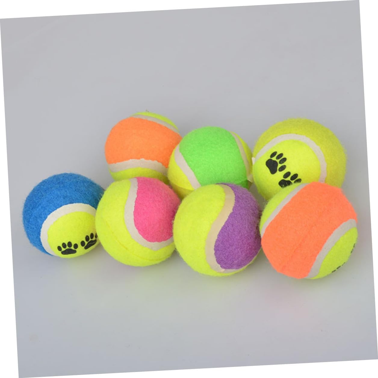 16pcs Dog Throwing Balls Plush Rubber Puppy 7cm Diameter Interactive Outdoor Activity for Training and Fetching Small Dogs Random Color