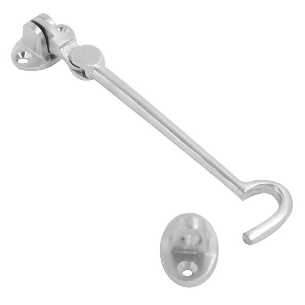 Dzina Cabin Hook Silent Pattern 150Mm (6 Inch) Satin Chrome, Pack Of 1