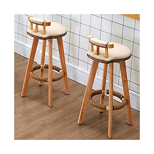 MARIYCH Taburetes de Bar Modernos para Cocina, sillas de Bar de Madera, Juego de 2, giratorios, Altos, para el hogar, Color Caqui