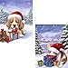 5D Christmas Diamond Painting Full Drill Christmas Presents Dog and Cat, Xmas Hat Puppy and Kitten by Number Kits for Adults DIY Paint with Diamonds Art Xmas Cross Stitch Decor (12x16 inch, 2 Pack)