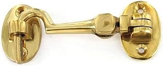 SISI UK® Cabin Hook 50mm Polished Brass Door Handle Store,Gate Latch, Door Latch, Door Hook, Hook and Eye Latch, Cabin Hook, Gate Hook, Hook and Eye, Garden Gate Latch, Door Catch (With Screws)