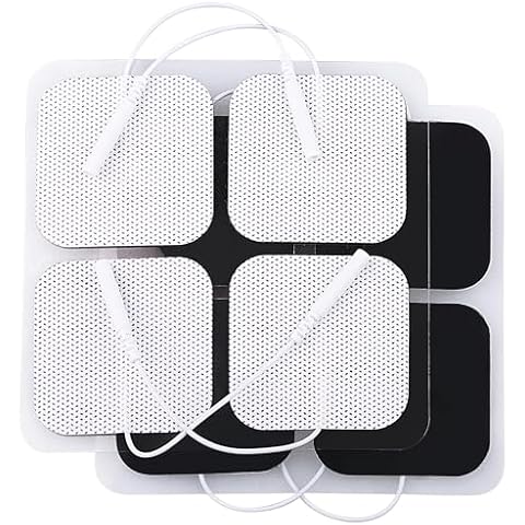 LotFancy TENS Unit Electrode Pads, 40PCS 2"x2" TENS Unit Pads for EMS Muscle Stimulator Electrotherapy, Self-Adhesive TENS Pads Replacement, Reusable and Latex-Free Cover