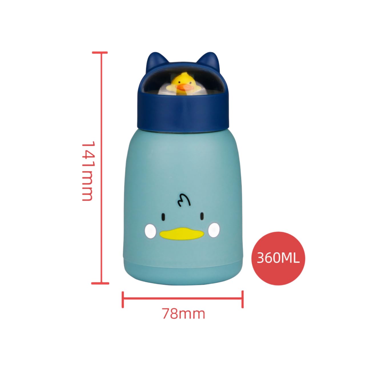 Avastro Cartoon Printed Glass Water Bottle for Kids, 350ml, Stylish Sleeve, Spill Proof Cover, Pack of 1 2