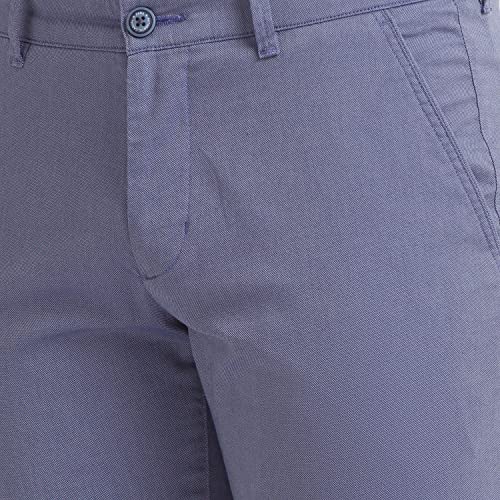 Image of Parx Men's Cotton Blend Yarn Dyed Pattern Low Rise Tapered Fit Flat Front Casual Trouser