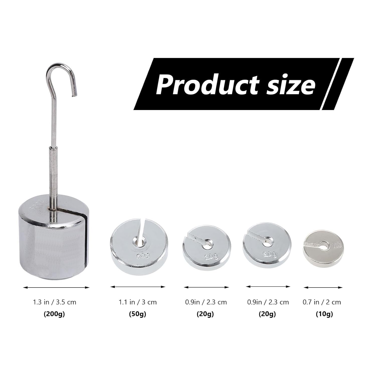 Laborsatz Mit Geschlitzten Gewichten, 6 Stück 200G, 50G, 20G, 10G, Verchromter Stahl, Genaue Metallkalibrierungsgewichte, Werkzeug Für Physikalische Waageexperimente, Für Den Unterricht