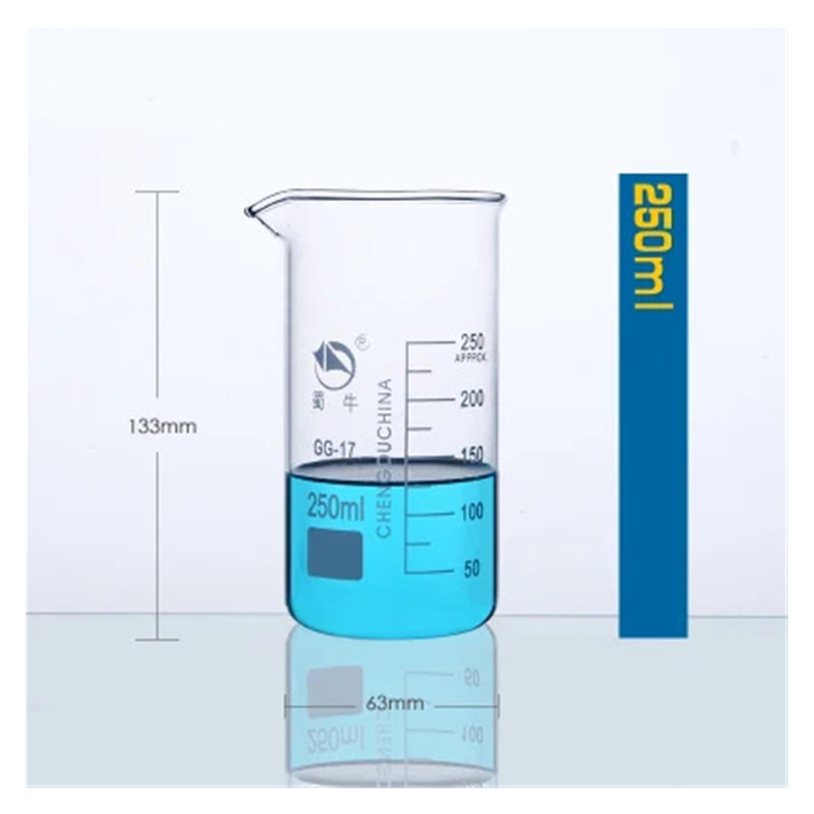 1 juego (100 ml, 250, 500, 1000 ml) de vasos graduados de vidrio de borosilicato en forma alta, vaso medidor de vidrio, equipo de laboratorio