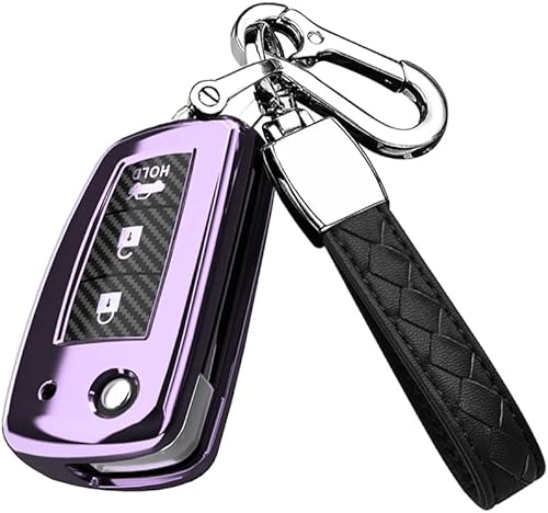 HIBEYO Funda protectora para llavero Nissan Rogue Select Rogue Sport Sylphy Pulsar Sentra Flip plegable de 3 botones con llaveros, accesorios de TPU