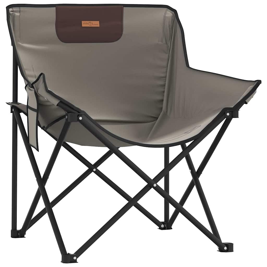 Campingstühle 2 STK. Klappbar Strandstühle Klappstühle Angelstuhl Anglerstuhl Faltstuhl Campingsessel Outdoorstuhl mit Tasche Klappbar Grau