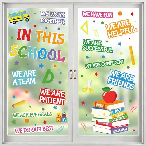 Back to School Window Clings 9 Sheets 96 Pcs