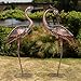 Kircust Crane Garden Sculptures & Statues Heron Decoy Large Size Metal Birds Yard Art Standing Vintage Brass Heron Lawn Ornament Outdoor Decorations 37 Inches Set of 2
