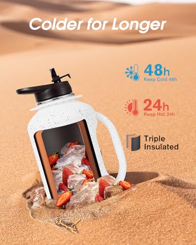 Image of Coolflask 64 oz Water Jug with Handle, Half Gallon Insulated Water Bottle