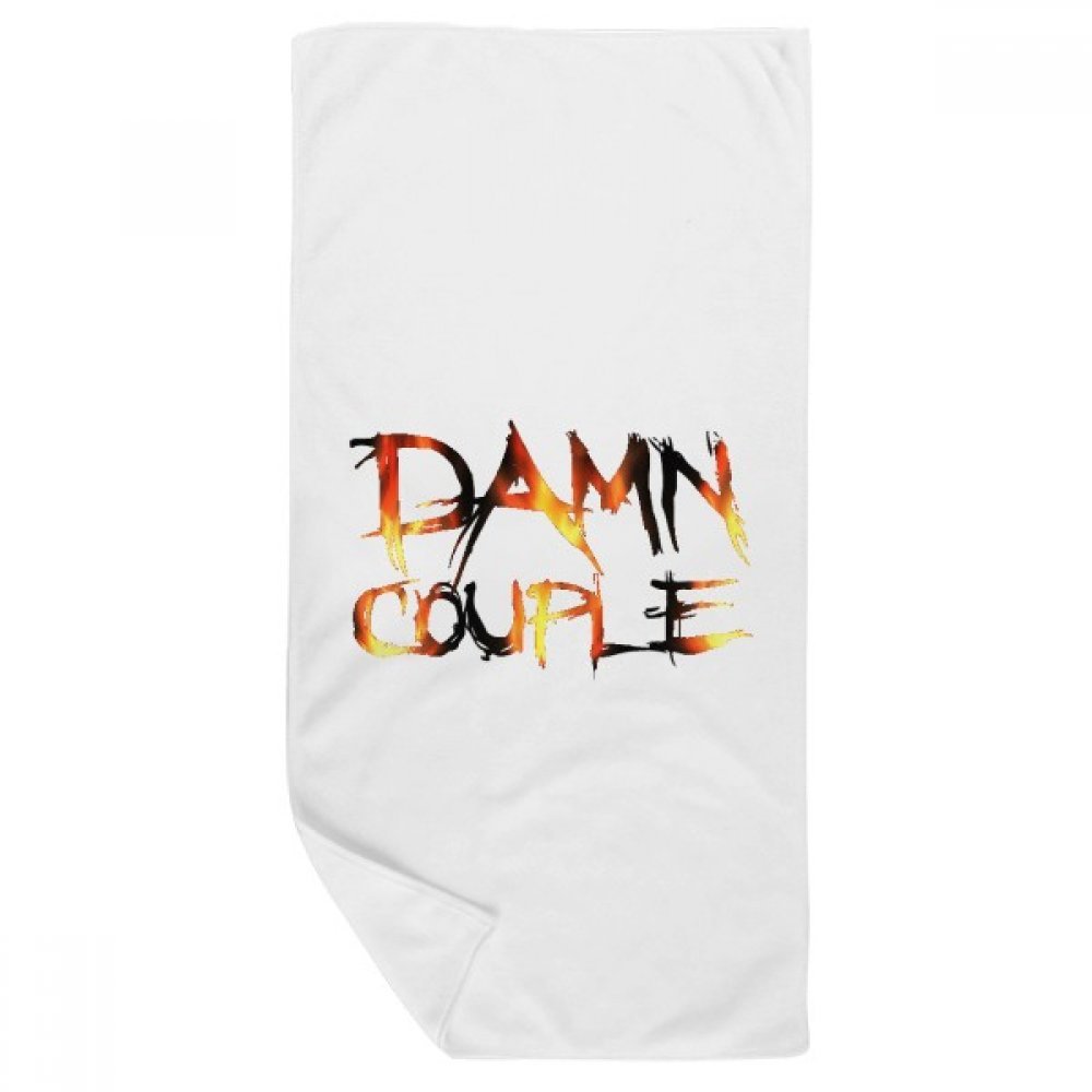 Gant de toilette et serviette de bain couple 35x70cm motif multicolore