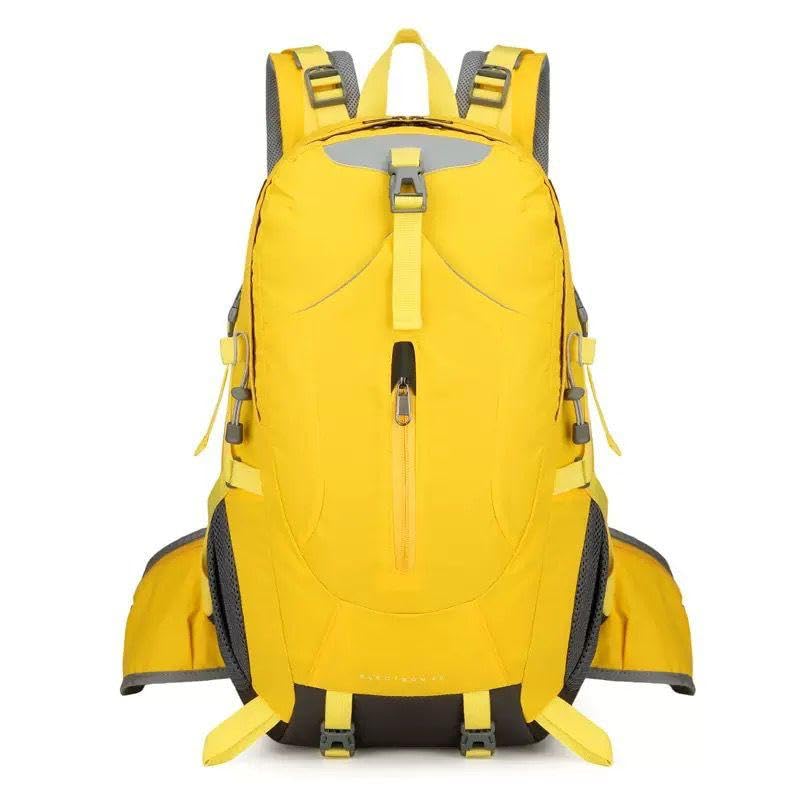 Mochila de caminhada, trilha e viagens impermeável 28L,resistente a rasgos, sistema respirável, vários compartimentos para acampamento (Amarelo)