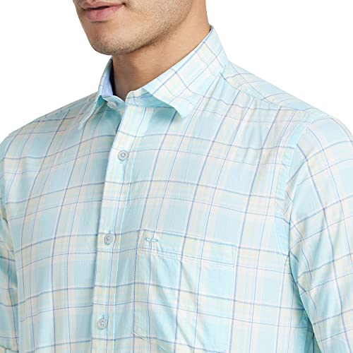 Image of Colorplus Men's Pure Cotton Checks Pattern Tailored Fit Spread Collar Full Sleeve Casual Shirt