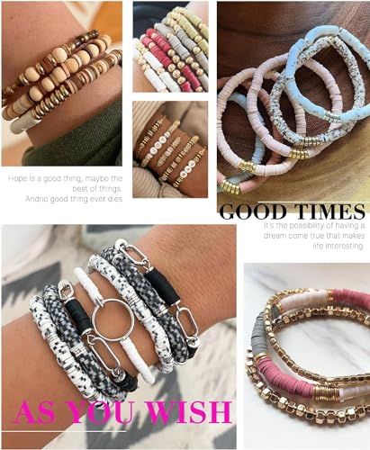 Sistenia 20,000 Pcs Clay Beads Bracelet Making Kit, 120 Colors 6 Boxes Polymer Beads Spacer Heishi Beads & Jewelry Kit with Pendant Charms Elastic Strings, Crafts Gift for Kids Adults - Image 7