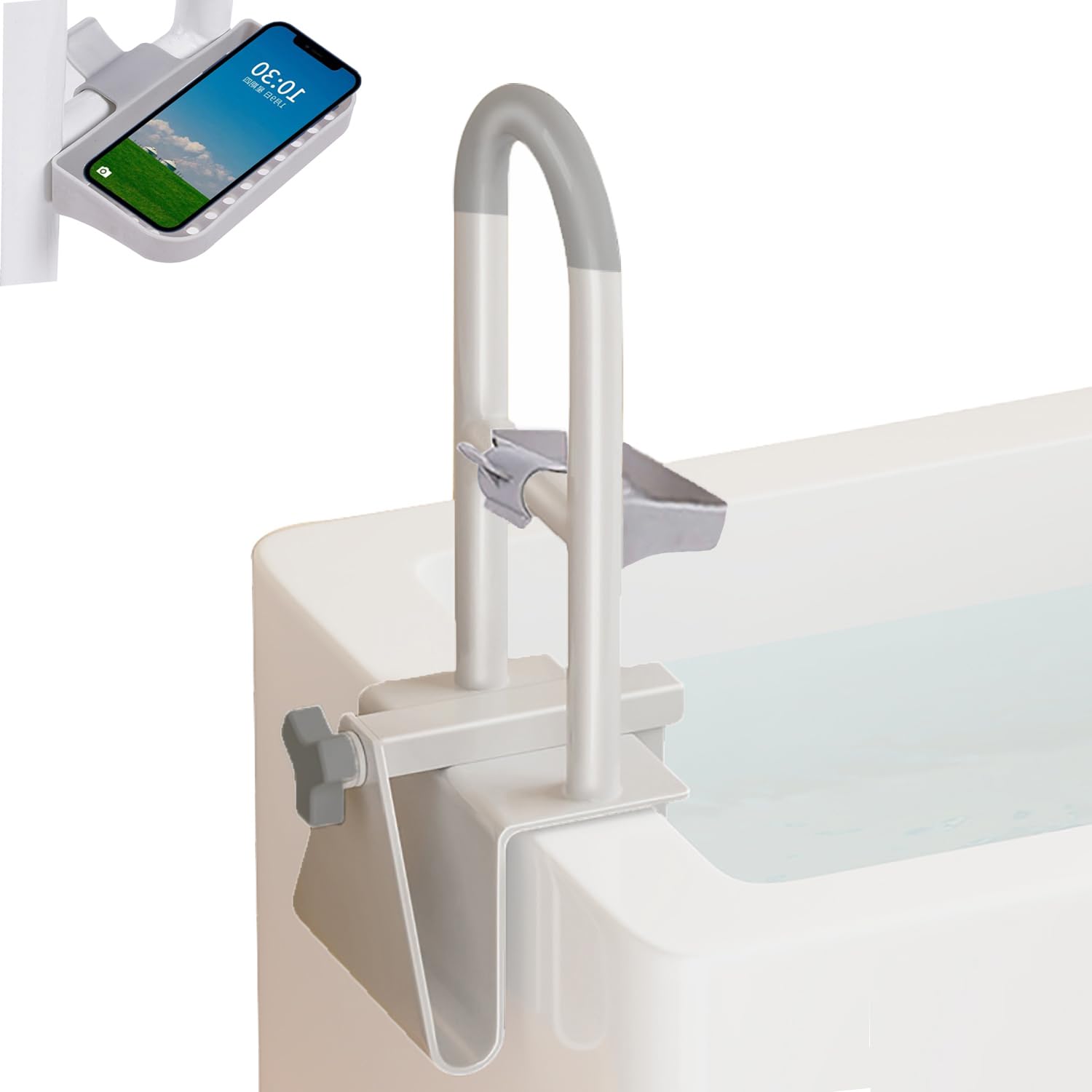 Agarraderas Baño para Mayores,Ayuda para Entrar en la Bañera, Ajustable de 8 a 5 cm, Mango de Bañera para Personas Mayores,Fijación de carga Sin Taladrar,Asa de Seguridad Baño
