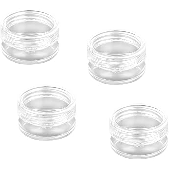 Transparent Empty Containers 4 Pieces Cream Jars Mini Tins Cosmetic Containers Travel Sample Containers for Lip Balm Lotion Cream