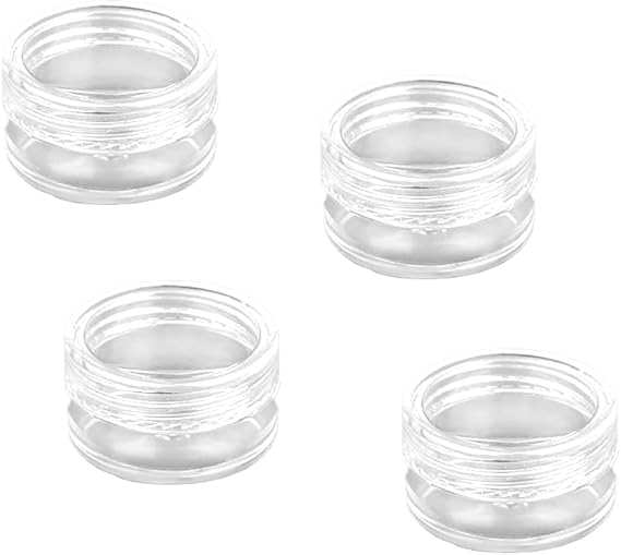 Empty Sample Pots, 4 Pcs Empty Plastic Cosmetic Jars, Clear Travel