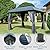 Domi Outdoor Gazebo 10'x12', Permanent Hardtop Gazebo with Aluminum Frame for Patios Deck Backyard, Galvanized Steel Double Roof, Curtains and Netting for Lawns, Garden, Poolside