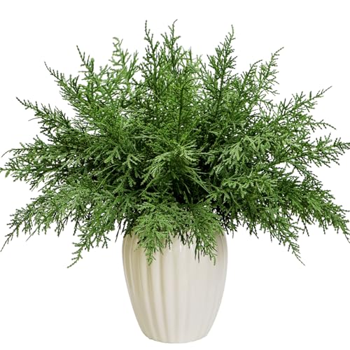 24PCS Artificial Pine Needles Branches Real Touch Greenery Stems Cedar Pine Sprigs...